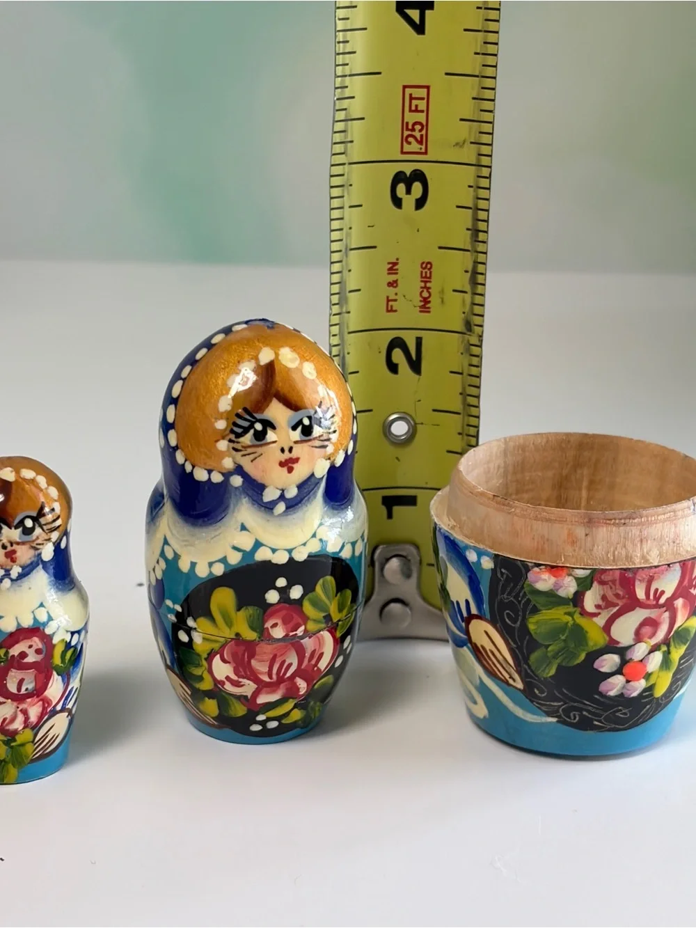 Signed Hand Painted Russian Matryoshka Nesting Dolls  Incomplete AS IS